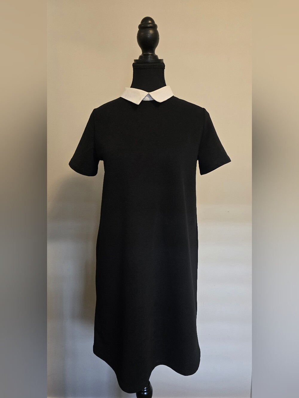 Zara Black Collared Shift Dress